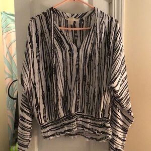 Michael Kors Black and White Polyester Blouse NWOT
